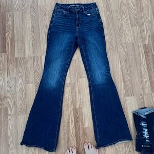 American Eagle Curvy Super High-Rise Flare Size 8 X-Long